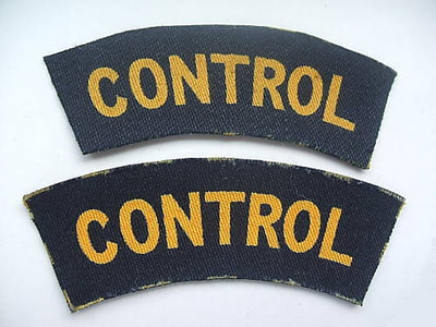 WW2 Civil Defence Control Shoulder Title (Printed)
