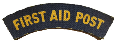 WW2 Civil Defence Printed First Aid Post Shoulder Title