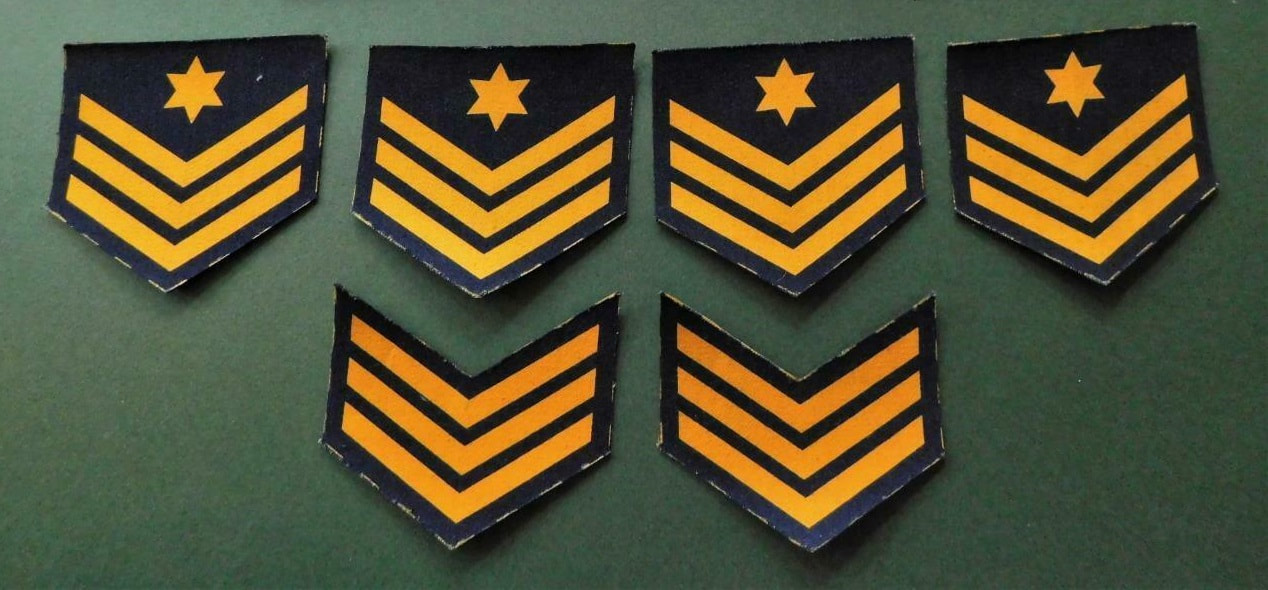 WW2 Post Warden Badges of Rank (Stripes) & Letter
