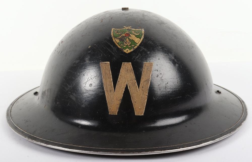 WW2 Black Warden's Helmet Finchley