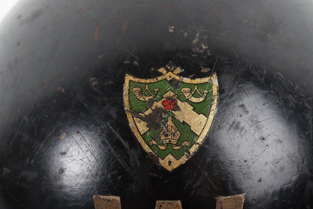 WW2 Black Warden's Helmet Finchley Council Coat of Arms