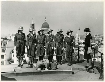 Fire Guard training atop the Bank of England.