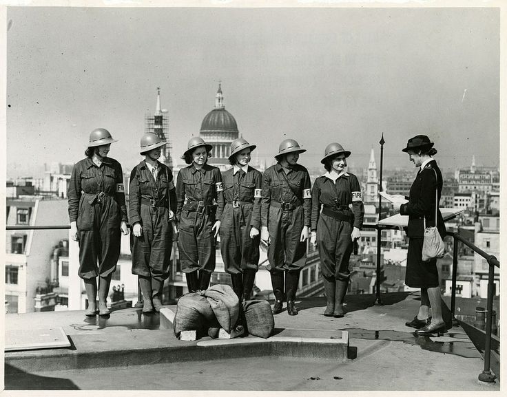 Fire Guard drill taking place atop the Bank of England.