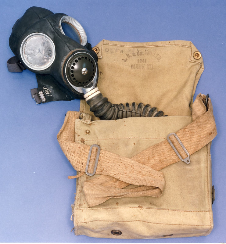 WW2 General Service Respirator (gas mask) and Bag  (Caring on the Home Front).