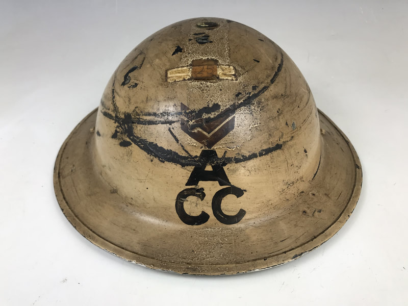 WW2 Civil Defence ACC (Ambulance Casualty Clearance) Leader Helmet (rear)