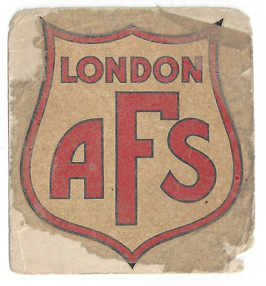 Original WW2 AFS London helmet transfer © Jon Mills