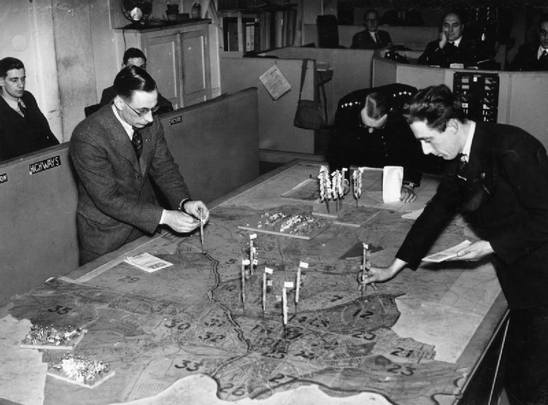 ARP Control Room, Nottingham c.1940.