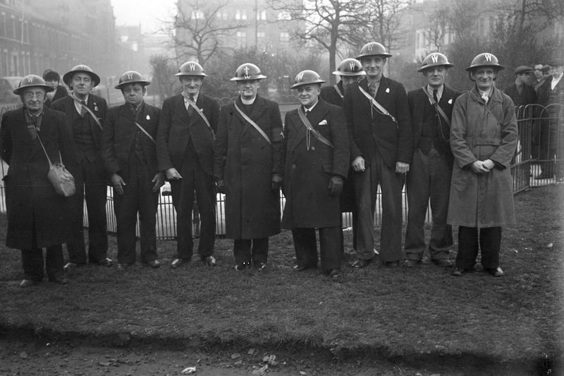 Air Raid Precautions Wardens in Norfolk Street, Sunderland in December 1939
