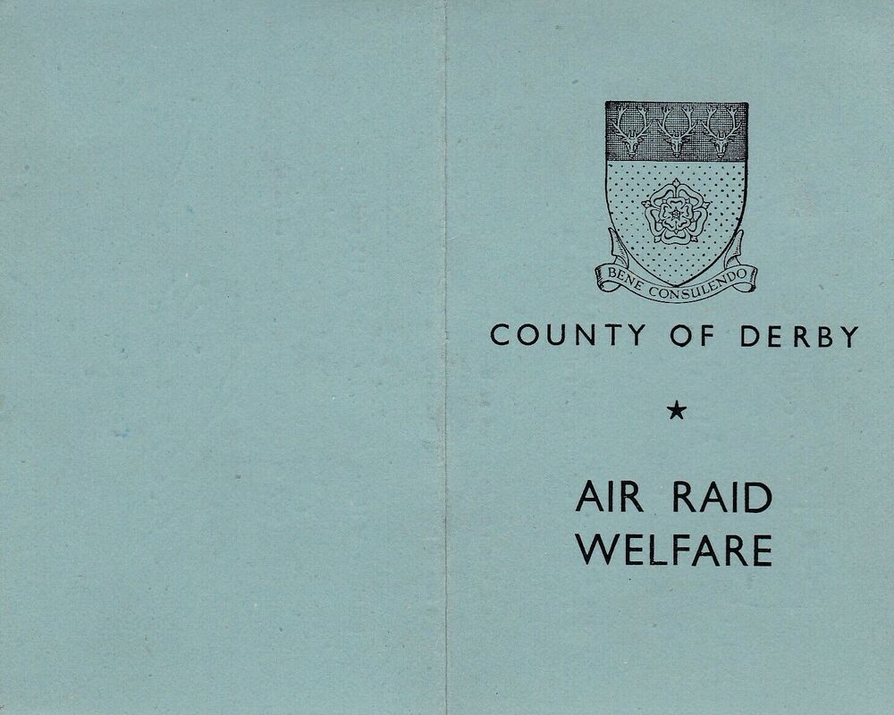 WW2 Derby County Council Air Raid Welfare Rest Centre Information Officer Appointment Card Cover
