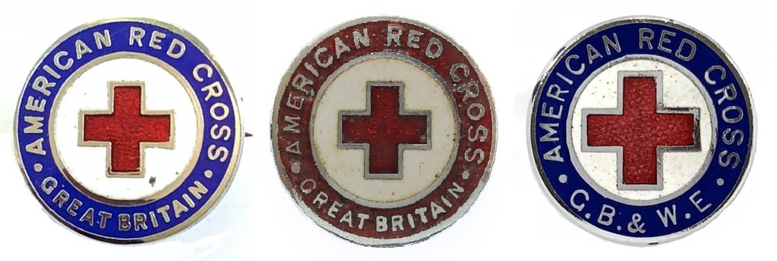 WW2 American Red Cross Great Britain badges