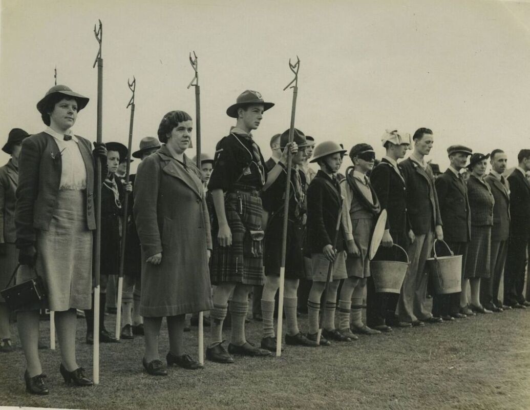 Fire Party Members from Giffnock, 1941