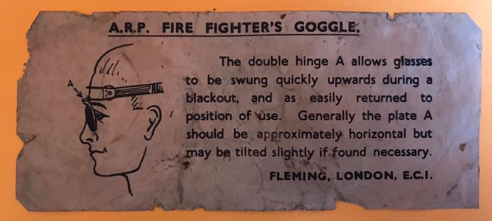 ARP Fire Fighter's Goggle markings label