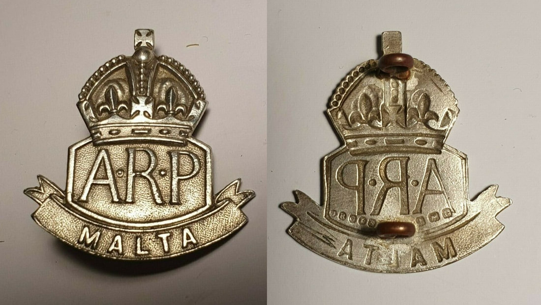 WW2 Maltese Silver ARP Badge