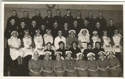 Unknown group portrait WW2 ARP First Aid Party, St John Nurses and Nursing Auxiliaries