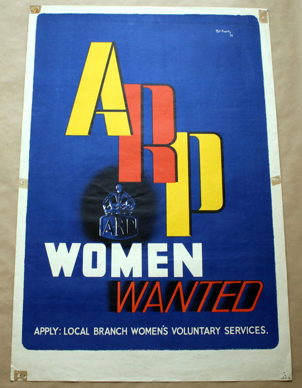 Original WW2 ARP Women Wanted Poster
