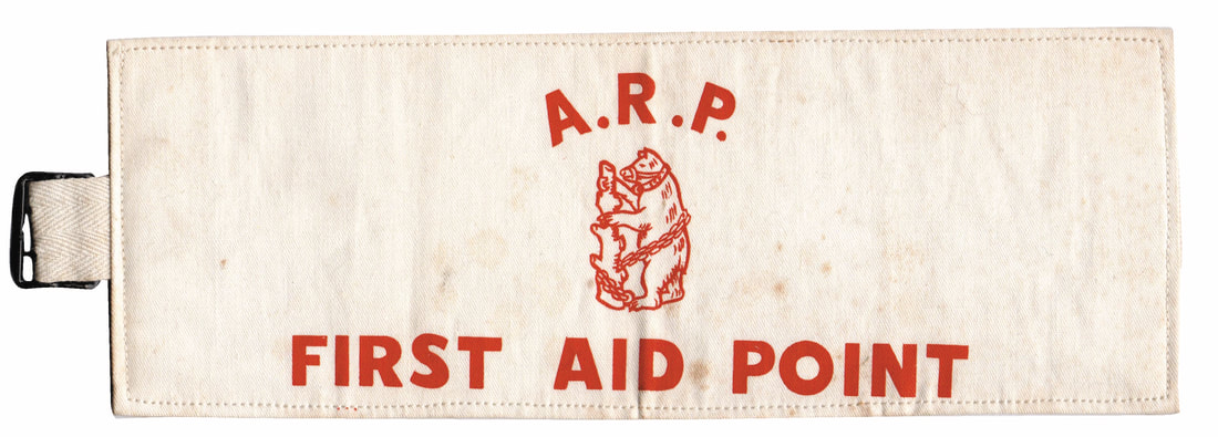 WW2 Warwickshire ARP Civil Defence First Aid Point Armband