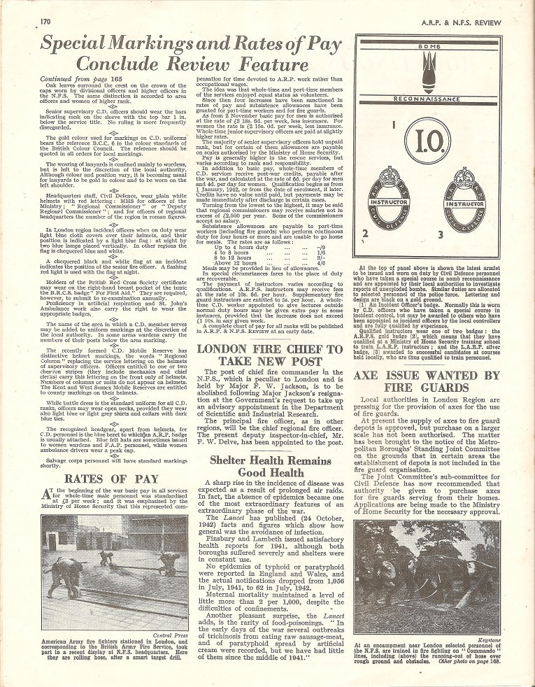 ARP & NFS Review January 1943 - Ranks & Markings Page 170