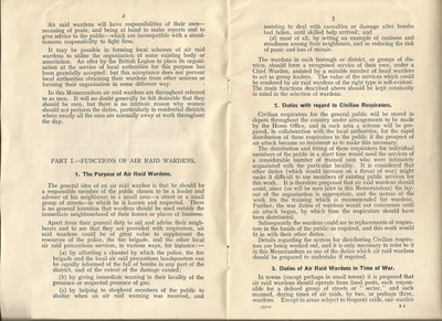Air Raid Precautions Memorandum No. 4 Air Raid Wardens 1937 (Purpose).