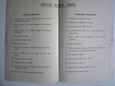 Some Hints And General Information For Your Refuge Room (Inside).