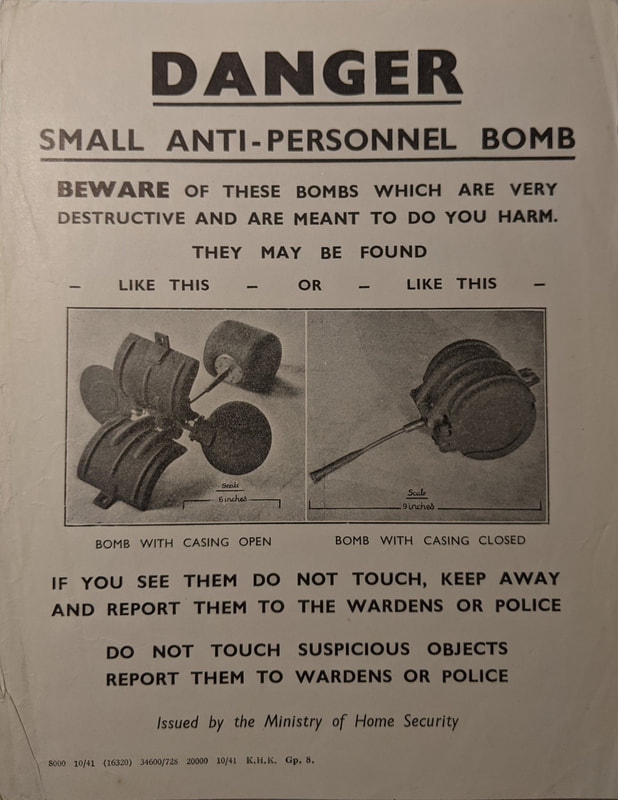 October 1942 Warning Regarding the Dangers of Anti-Personnel Butterfly Bombs