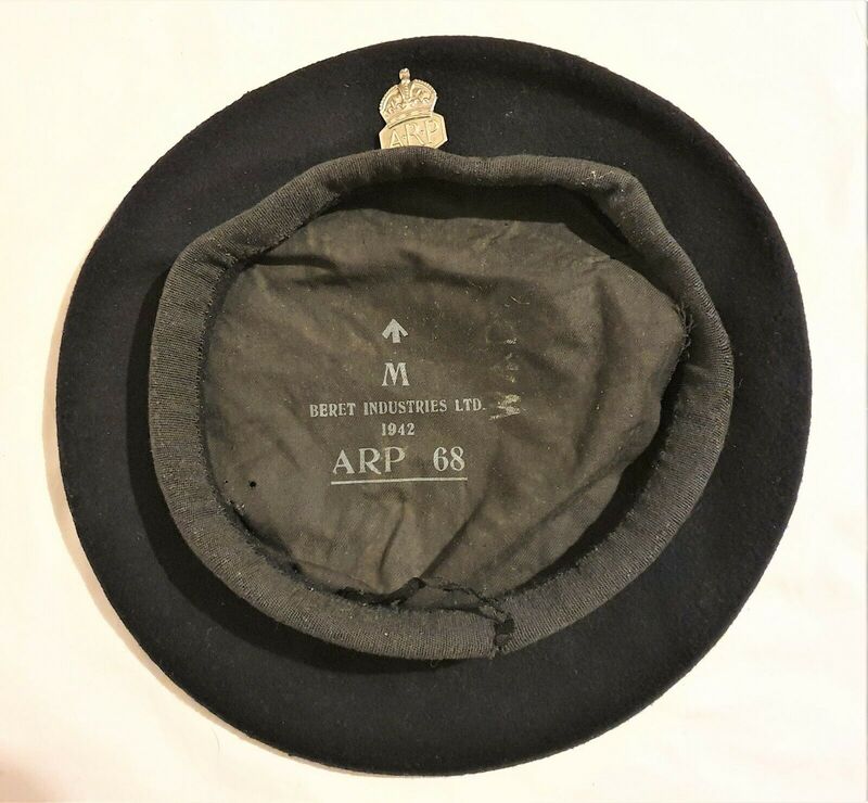 WW2 ARP Pattern 68 beret with broad outer liner band maker marks
