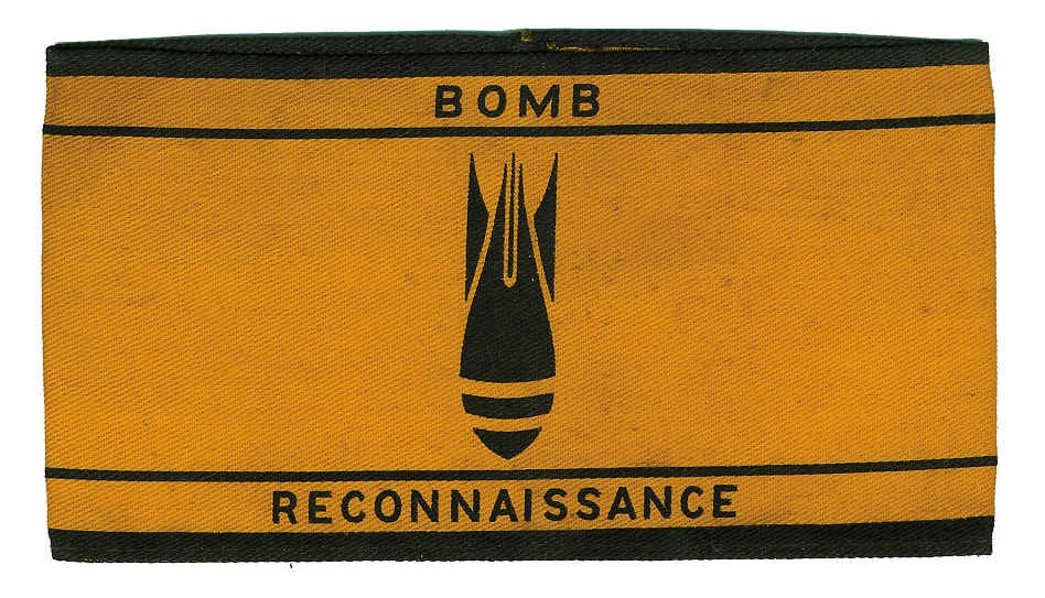 The widely adopted Bomb Reconnaissance armband in yellow and black