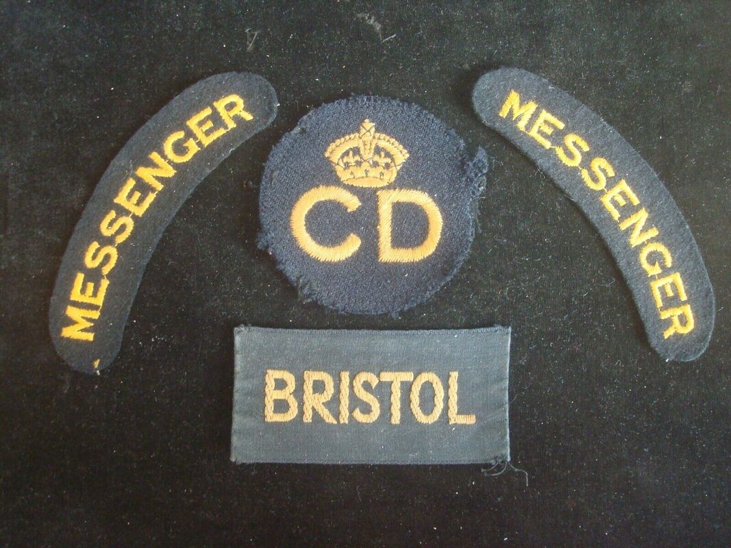 WW2 Bristol Civil Defence Area Title, Shoulder Flash & Breast Badge