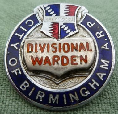City of Birmingham - Divisional Warden - WW2 Enamel Badge.