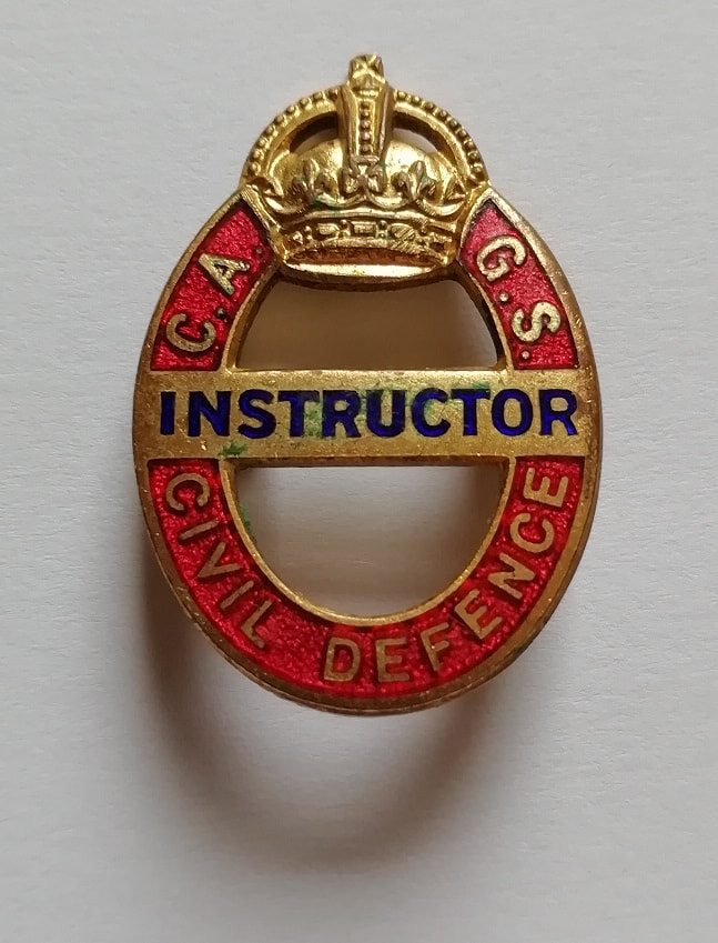 WW2 Civilian Anti-Gas School (CAGS) Civil Defence Instructor Badge