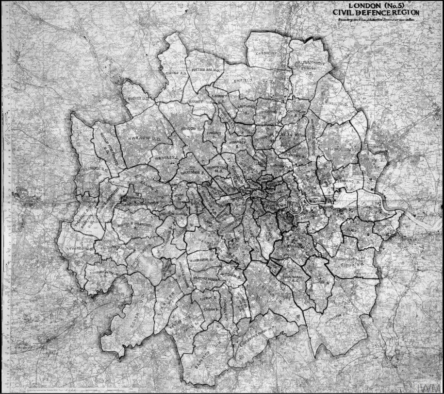 Map of Civil Defence Region 5 - London (IWM)