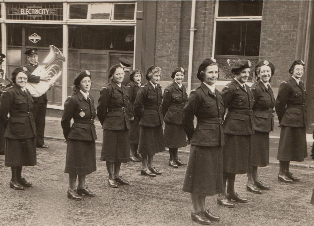 Civil Defence Corps volunteers wearing the wartime ARP Pattern 71 tunic.