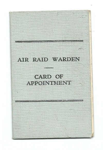 WW2 Air Raid Warden Card of Appointment (Warrant Card) for Chester - Cover.