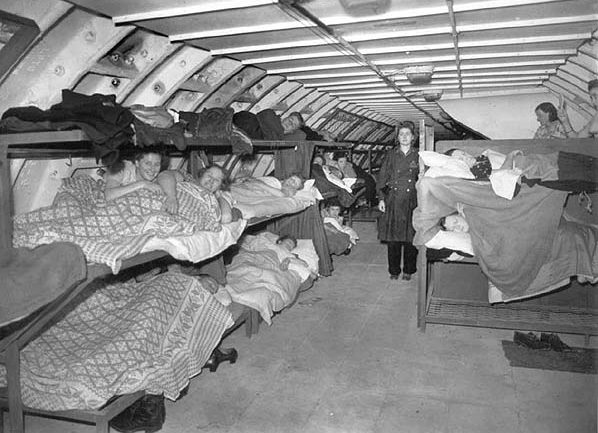 Bunks in a deep-level shelter