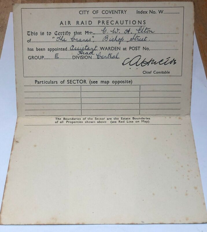 Coventry Warden Appointment Card Inside Details