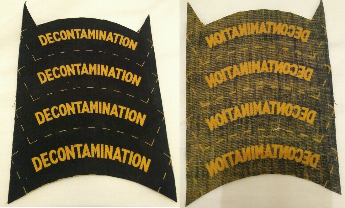 WW2 Civil Defence Printed 'Decontamination' Shoulder Titles
