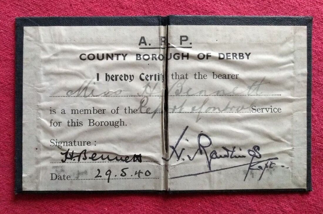 WW2 ARP Derby Report and Control Centre appointment card