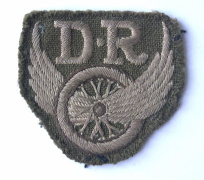 WW2 Dispatch Rider's woven cloth sleeve badge.