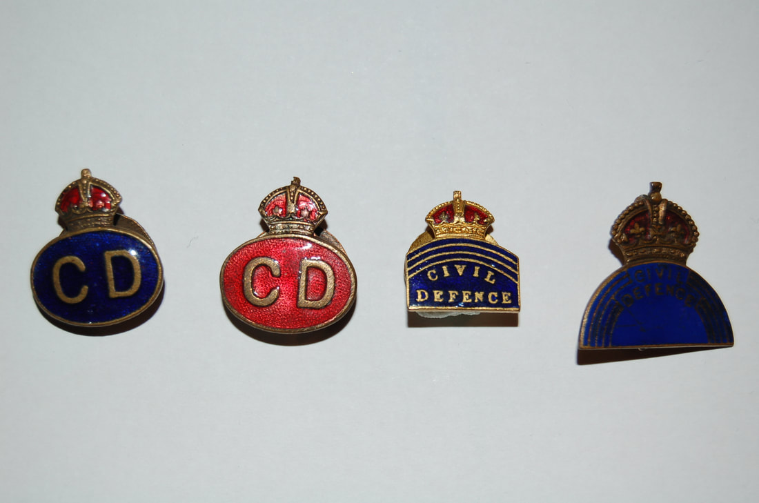 WW2 Civil Defence lapel badges.