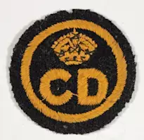 Embroidered Civil Defence CD beret badge