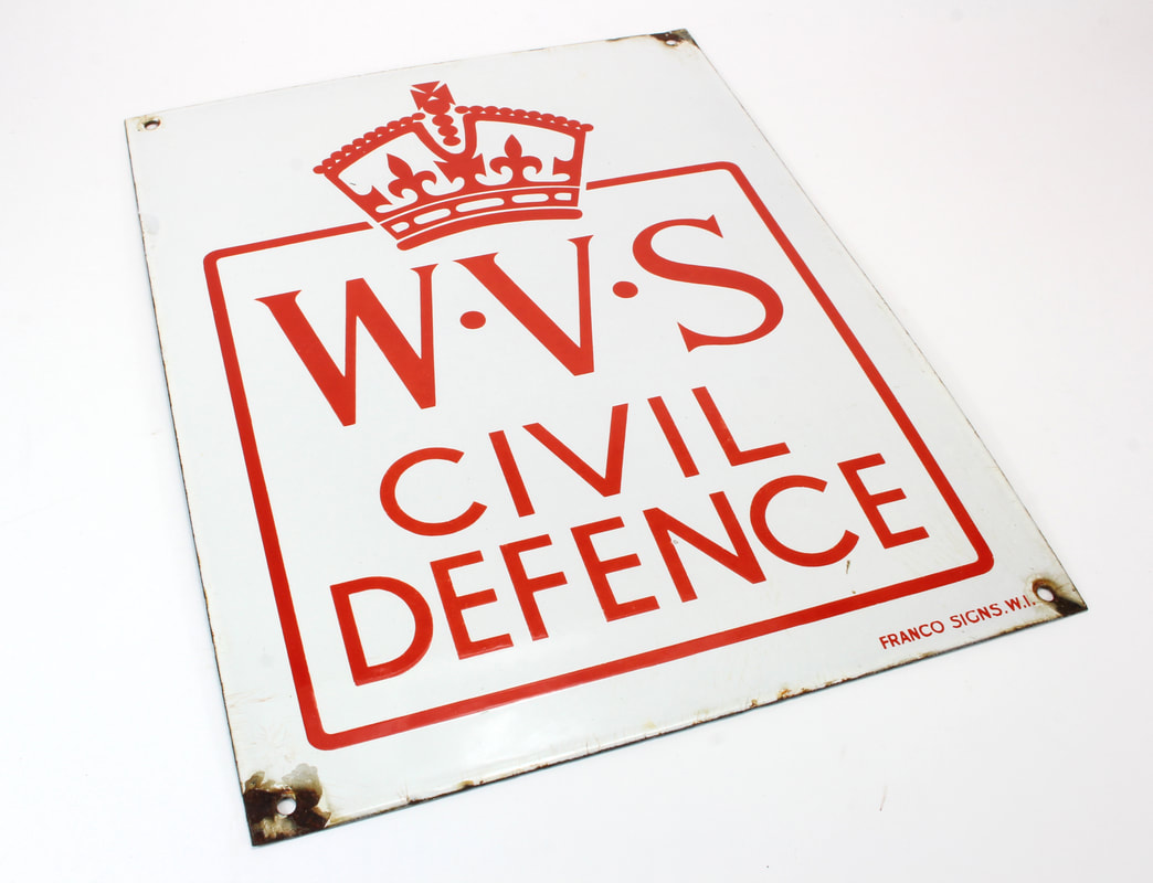 ​Enamel WVS Civil Defence Sign by Franco Signs