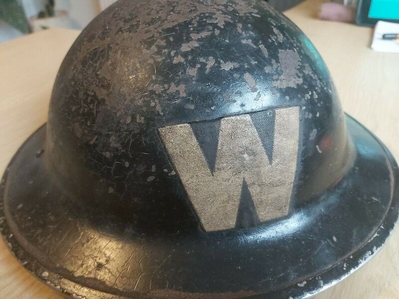 Large Stick On Fabric WW2 Warden 'W' Helmet Transfer - Front