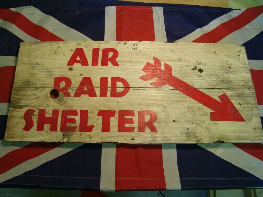 Fake Air Raid Shelter Sign 1