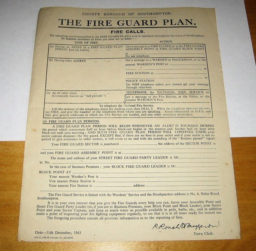Southampton Fire Guard Plan 1943