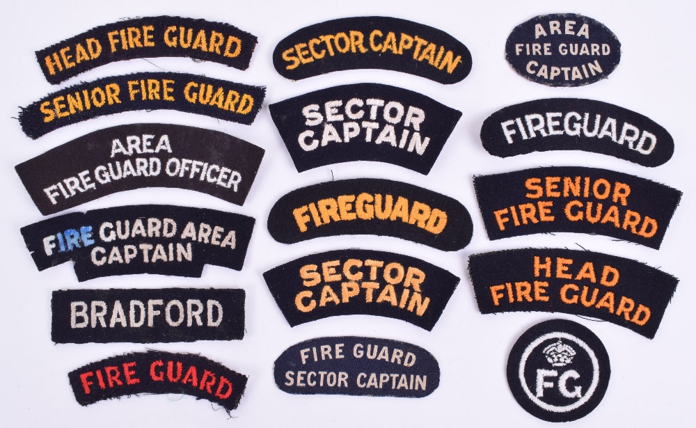 Various WW2 Fire Guard Insignia