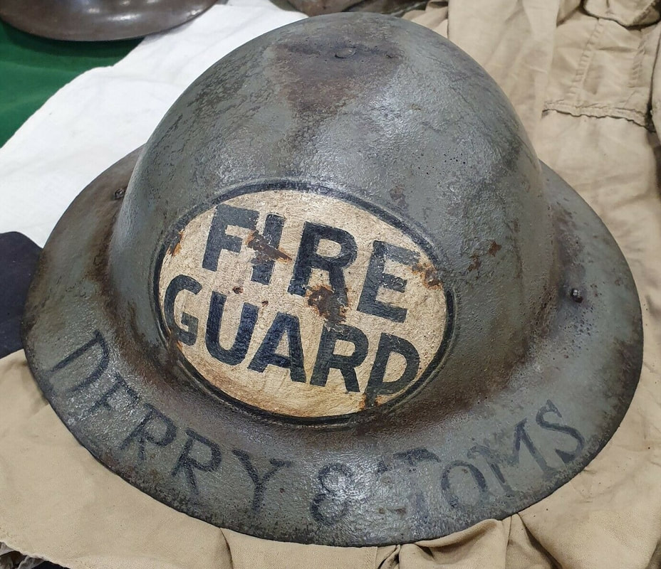 Reissued WW1 Fire Guard Helmet