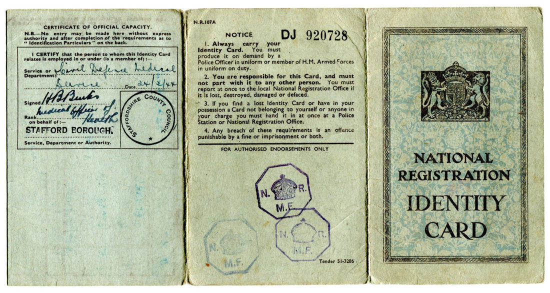 WW2 Endorsed Identity Card for Civil Defence worker.