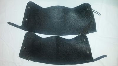 WW2 Civil Defence Leather Gaiters (Front).