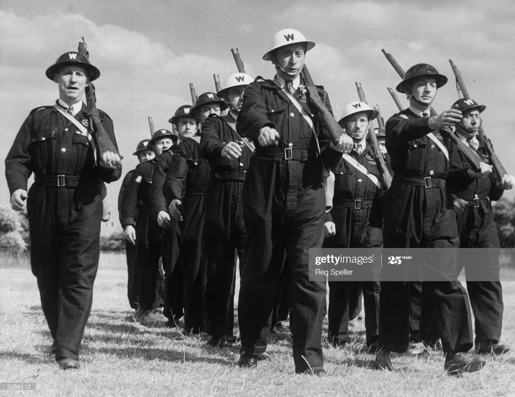 Hackney Air Raid Wardens Parade With Dummy Rifles, 1940