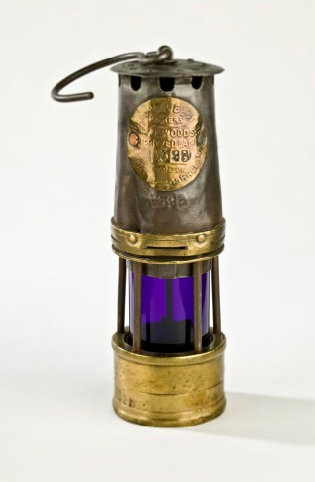 ARP Hailwood & Ackroyd Miner's Lamp With Blue Glass