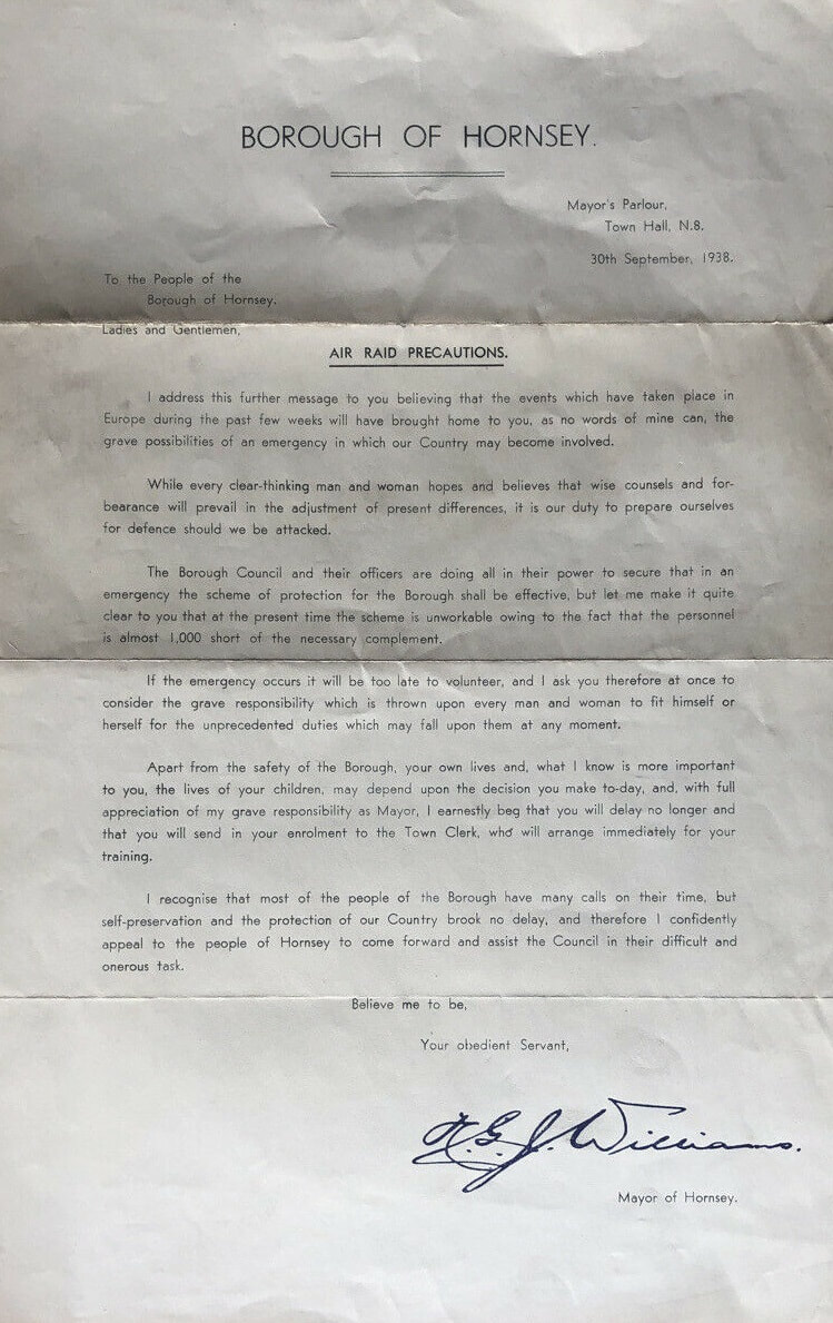 A Pre-War Call For ARP Volunteers, September 1938